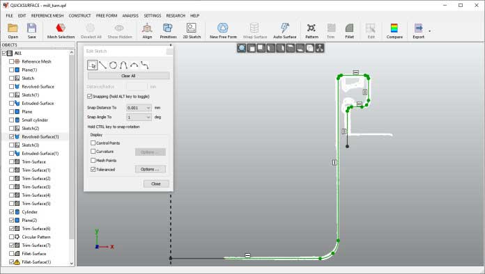 QuickSurface ReverseEngineering